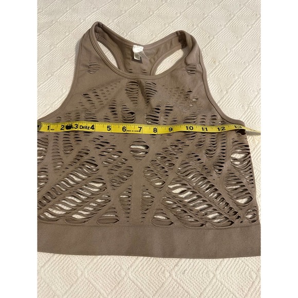 Athleta Workout Tank Top‎ Brown Camo Strappy Back Layering Fitted Activewear - Picture 11 of 12